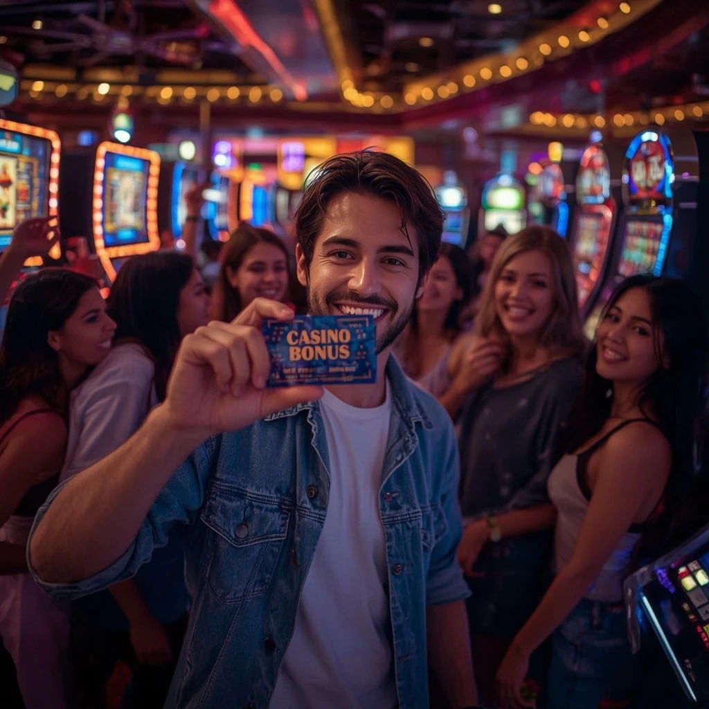 une personne tenant un bonus God Of Coins Casino